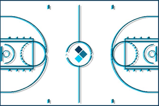 Illustration of basketball court