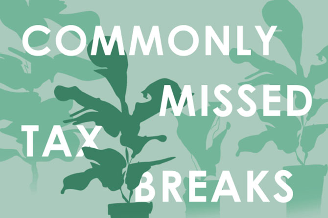 Graphic of commonly missed tax breaks