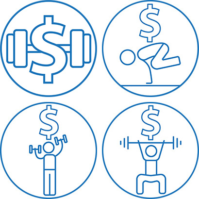 The four Budget Bootcamp icons together