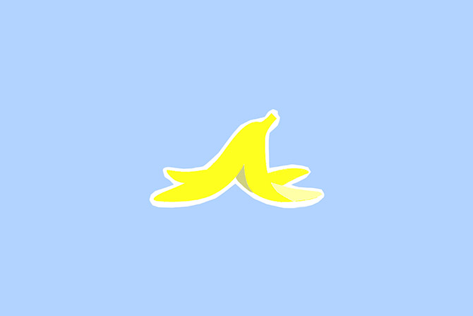 A banana peel graphic