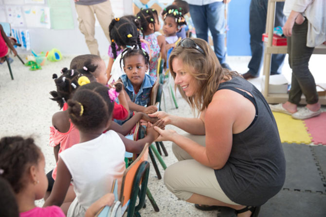 A woman visiting a 501(c)(3)-certified charity.