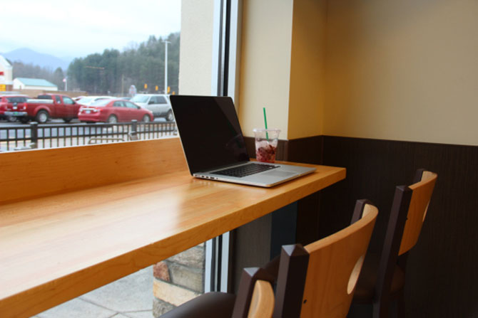 Laptop at a café available to finish taxes and get a refund