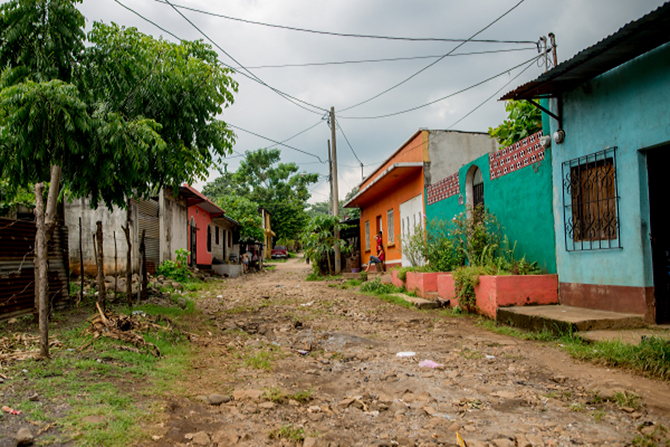 A street view of a rural town in Guatemala