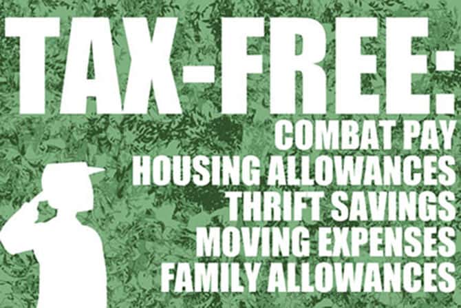 A list of tax-free allowances for U.S. military service members