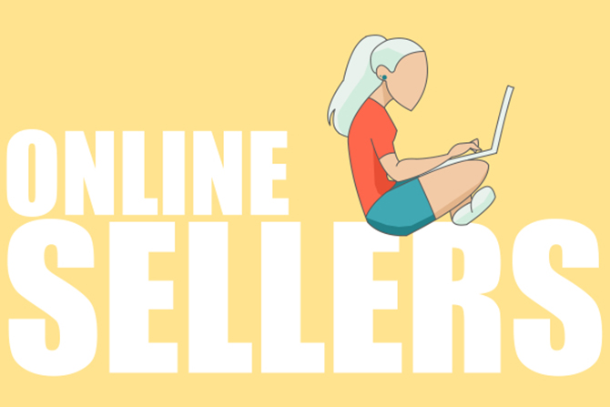 Graphic of an online shop owner