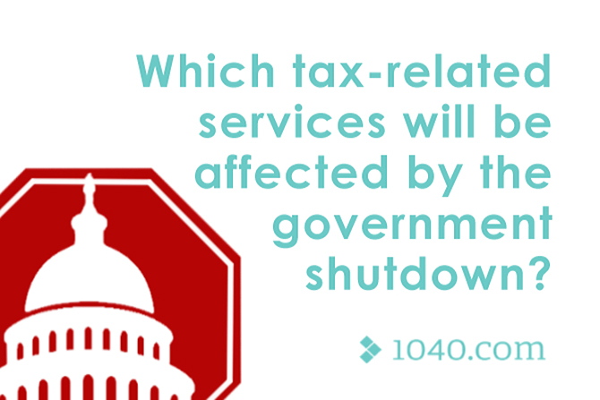 What tax-related services will be affected by the government shutdown?