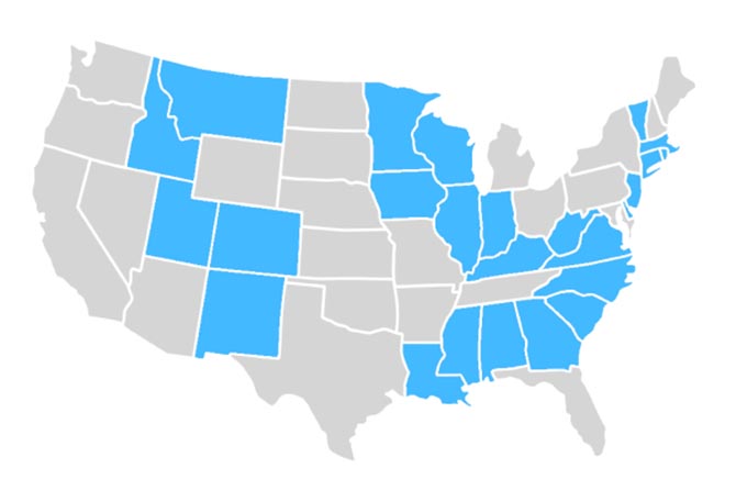 A map showing which states have delayed state refunds