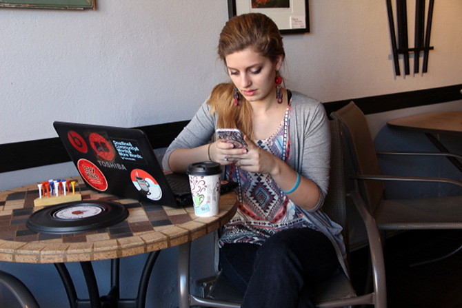 A woman updates her taxes in September online.