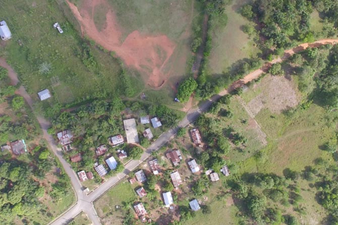 A drone captures the big picture over a community partnered with Healing Waters.