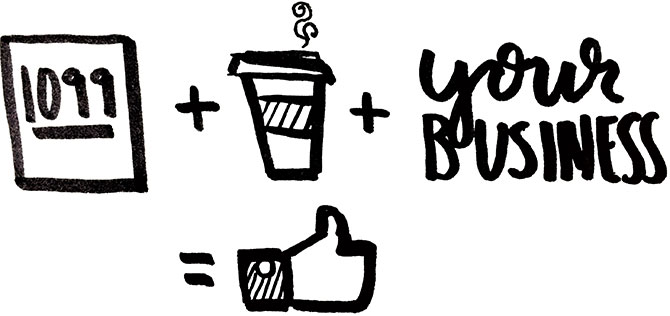 Form 1099 plus coffee plus your business equals a job well done.