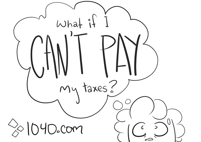 A worried guy wonders, “What if I can’t pay my taxes?”