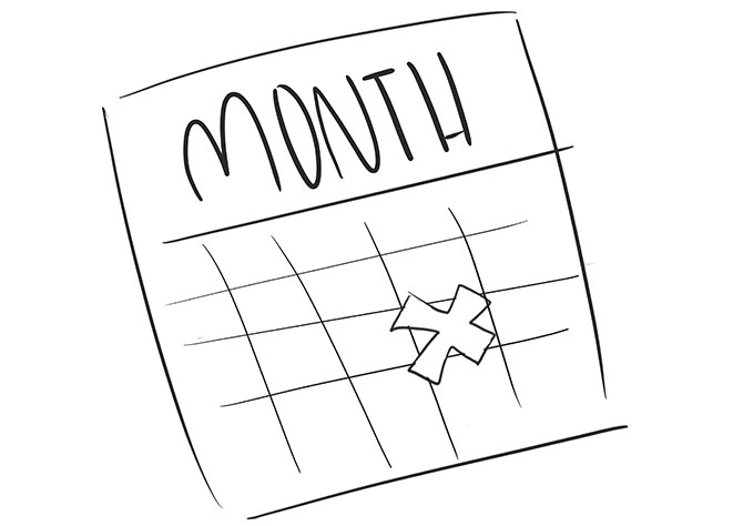 A monthly calendar with one day  marked for paying taxes by an online payment agreement